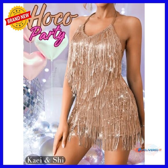 Sparkly Sequin Fringe Romper Jumpsuit for Kids Birthday Party Outfit - Picture 5 of 8